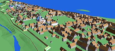 Reconstructed view of early 19th-century Montréal