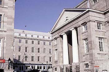 One end of Bonsecours Market and Rasco's Hotel