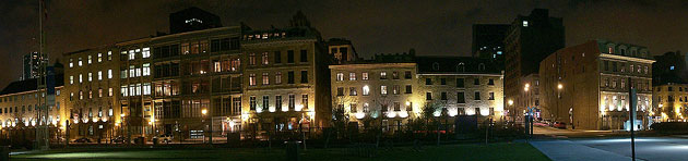 De la Commune Street, evening, seen from the Old Port
